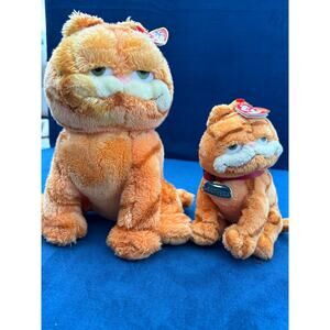 Ty Beanie Babies Garfield and Cool Cat‎ Movie Plush Set 2004 Collectible READ